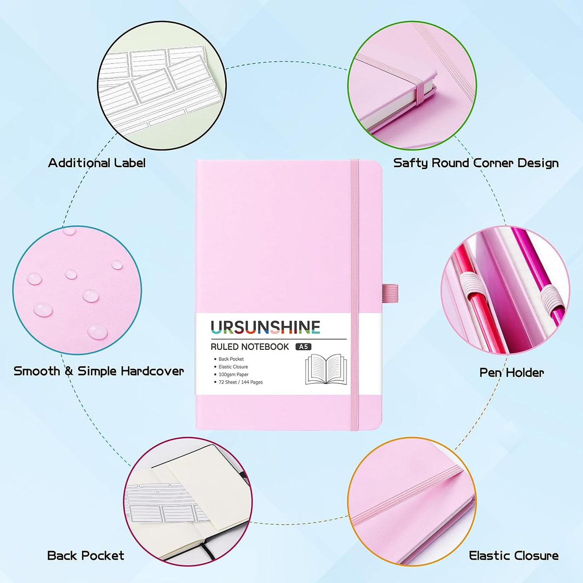 Ruled Notebook/Journal - Classic Lined Journal/Notebook, 5.3" x 8.26"
