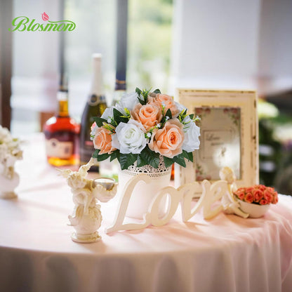 Flower Ball Centerpieces for Tables: 2pcs Peach Fuzz Fake Rose