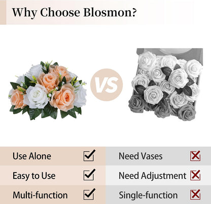 Flower Ball Centerpieces for Tables: 2pcs Peach Fuzz Fake Rose