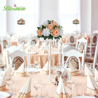 Flower Ball Centerpieces for Tables: 2pcs Peach Fuzz Fake Rose