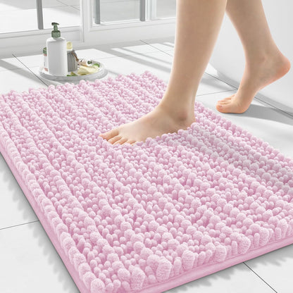 Bathroom Rugs 24X16, Extra Soft Rubber Backing Chenille Bath Mats