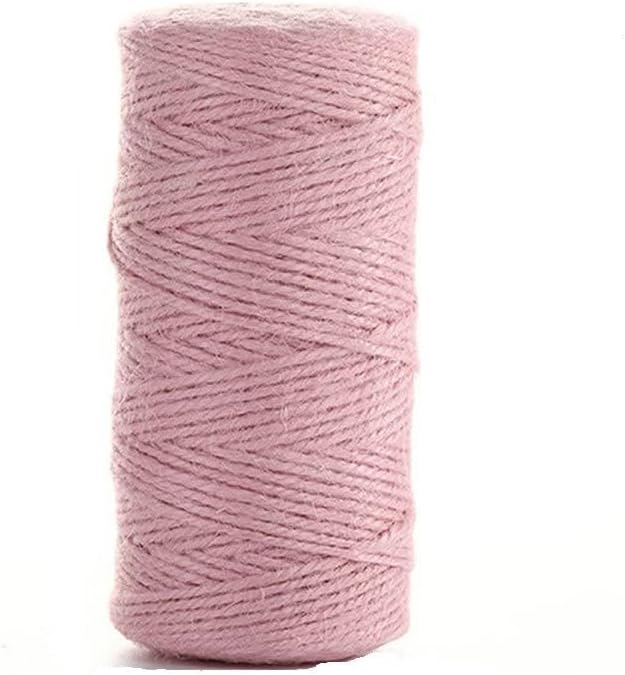 300 Feet Natural Jute Light Pink Twine String for Crafts Gift Christmas Decoration Durable String for Gardening Applications(Pink)