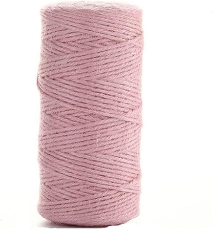300 Feet Natural Jute Light Pink Twine String for Crafts Gift Christmas Decoration Durable String for Gardening Applications(Pink)