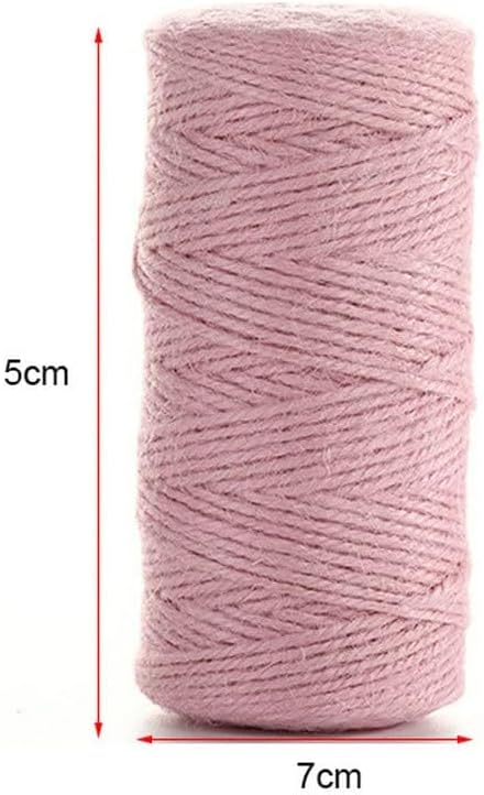 300 Feet Natural Jute Light Pink Twine String for Crafts Gift Christmas Decoration Durable String for Gardening Applications(Pink)