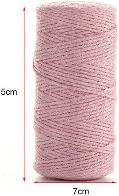 300 Feet Natural Jute Light Pink Twine String for Crafts Gift Christmas Decoration Durable String for Gardening Applications(Pink)