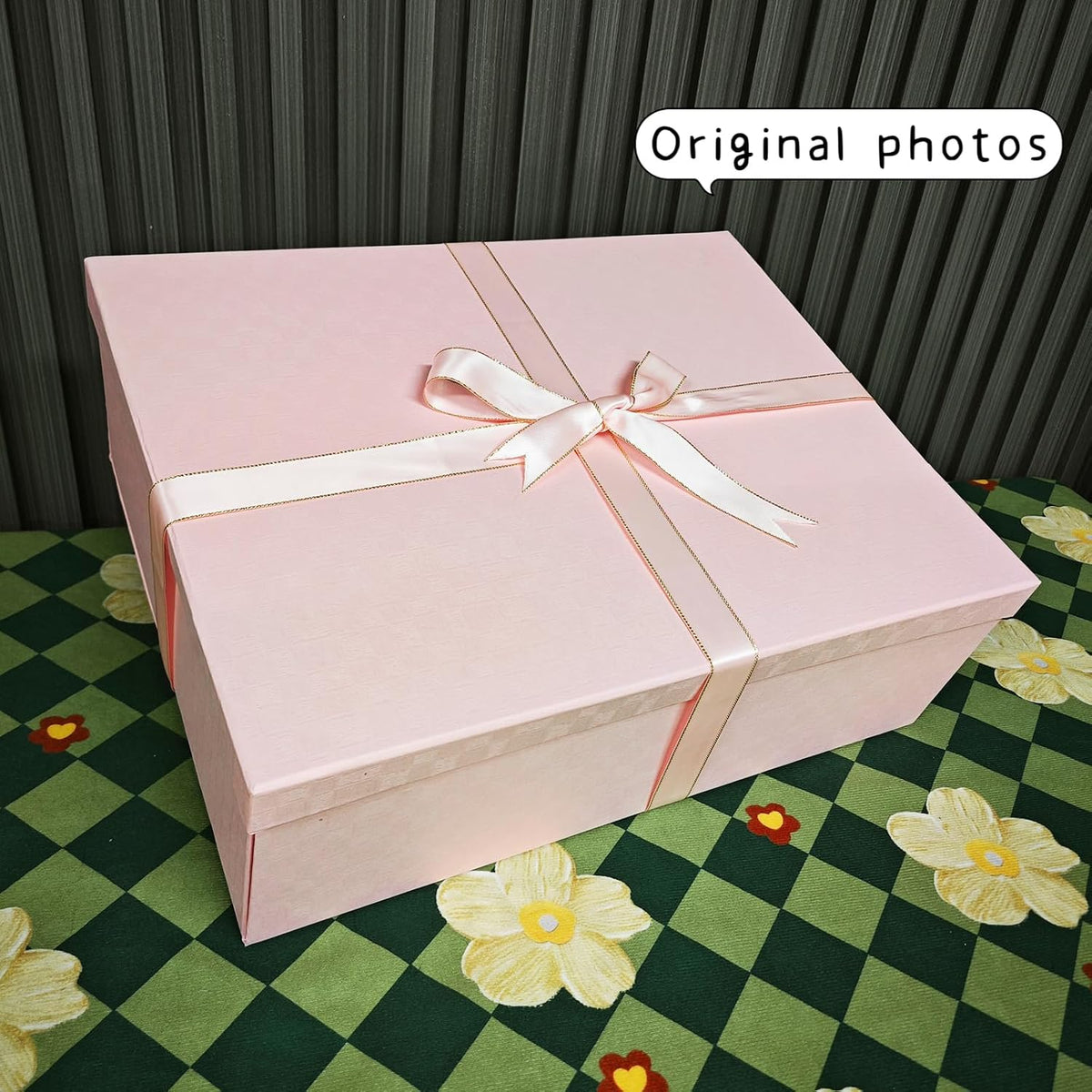 Large Pink Gift Box with Lid 16.5x13x5.5 inches