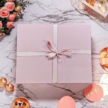 Large Pink Gift Box with Lid 16.5x13x5.5 inches