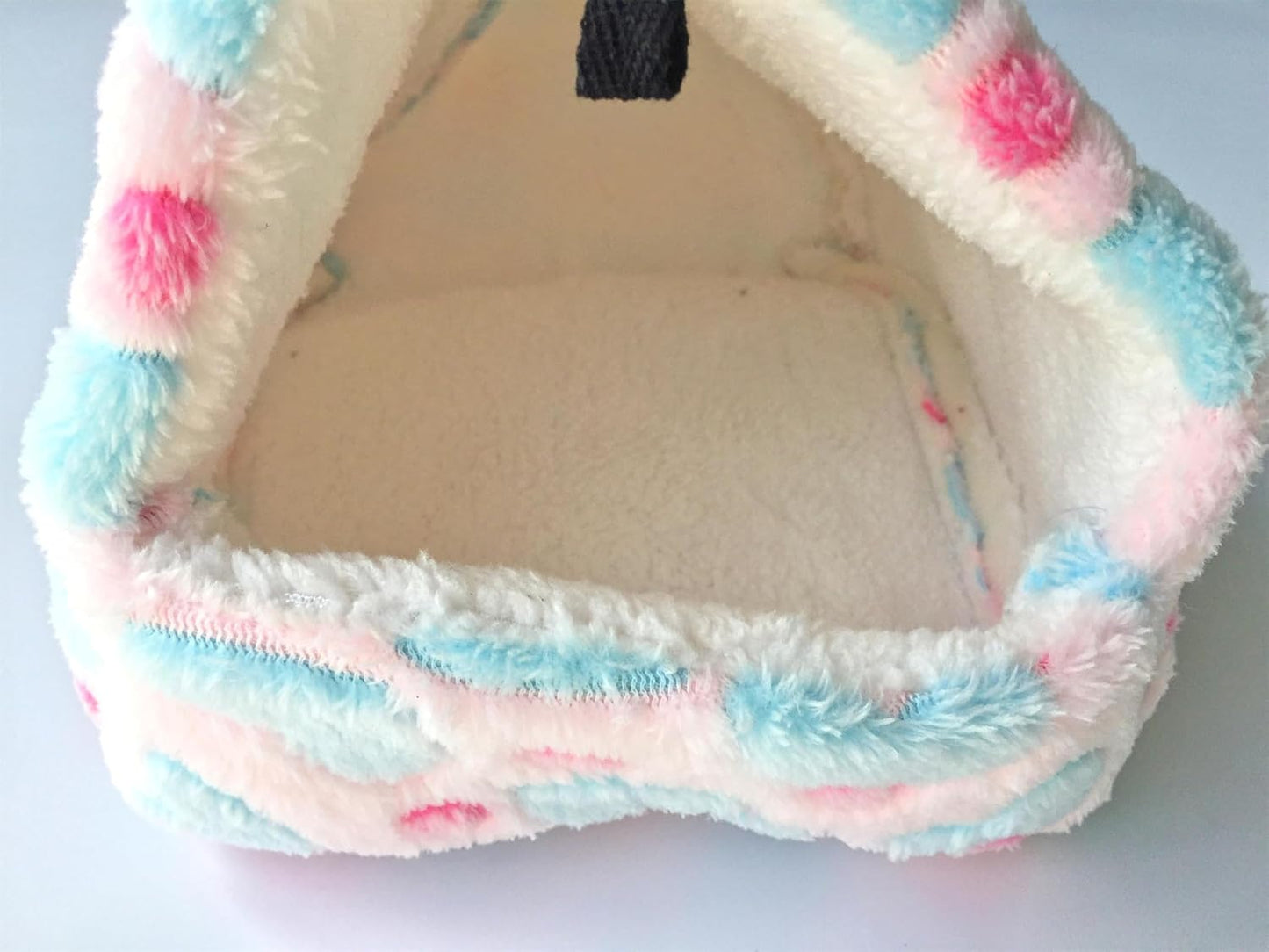 Small Animals Warm Fleece Bed Cage Hanging Cave Beds for Guinea-Pigs, Hamster, Squirrel, Chinchilla and Small Bird (L, Pink)