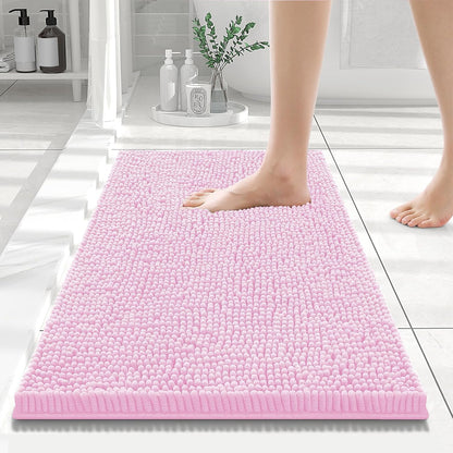 Bathroom Rugs 24X16, Luxury Chenille Extra Soft Absorbent Bath Mat