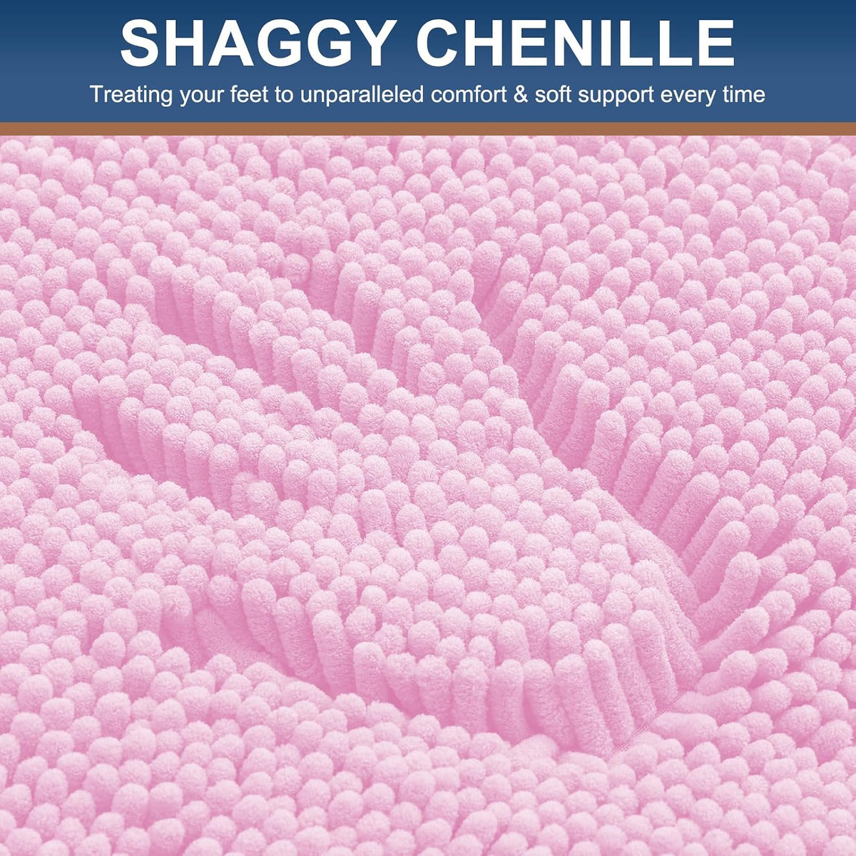 Bathroom Rugs 24X16, Luxury Chenille Extra Soft Absorbent Bath Mat