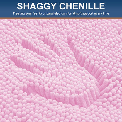 Bathroom Rugs 24X16, Luxury Chenille Extra Soft Absorbent Bath Mat
