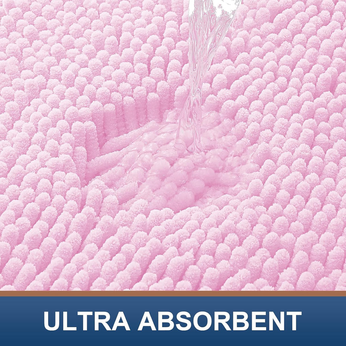 Bathroom Rugs 24X16, Luxury Chenille Extra Soft Absorbent Bath Mat