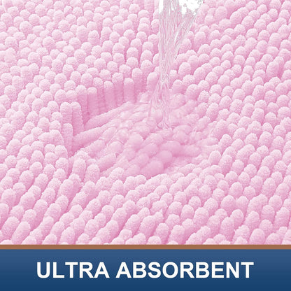 Bathroom Rugs 24X16, Luxury Chenille Extra Soft Absorbent Bath Mat