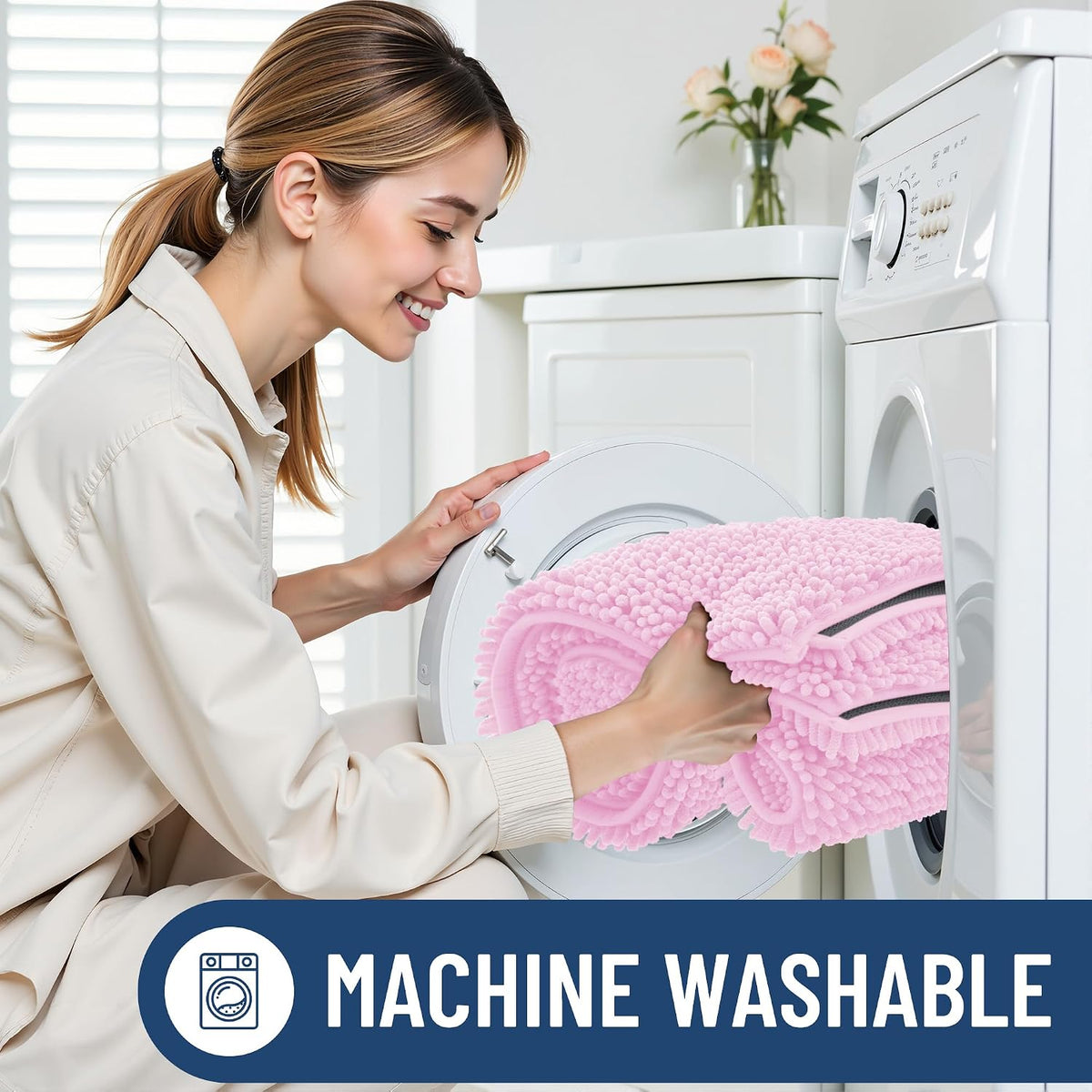 Bathroom Rugs 24X16, Luxury Chenille Extra Soft Absorbent Bath Mat