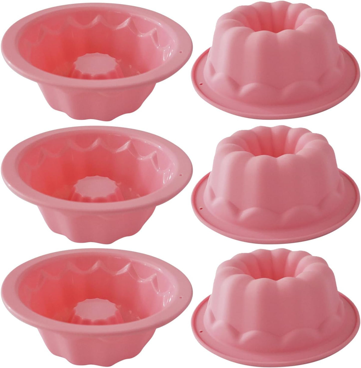 Silicone Fluted Cake Pan 4 Inch, Nonstick Pumpkin Baking Mold