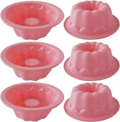 Silicone Fluted Cake Pan 4 Inch, Nonstick Pumpkin Baking Mold