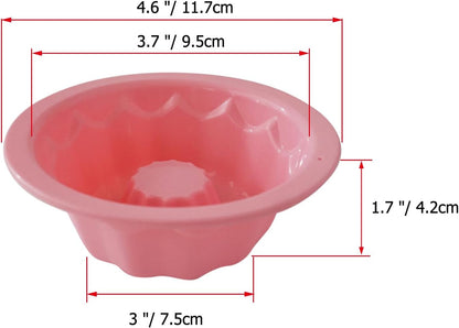 Silicone Fluted Cake Pan 4 Inch, Nonstick Pumpkin Baking Mold