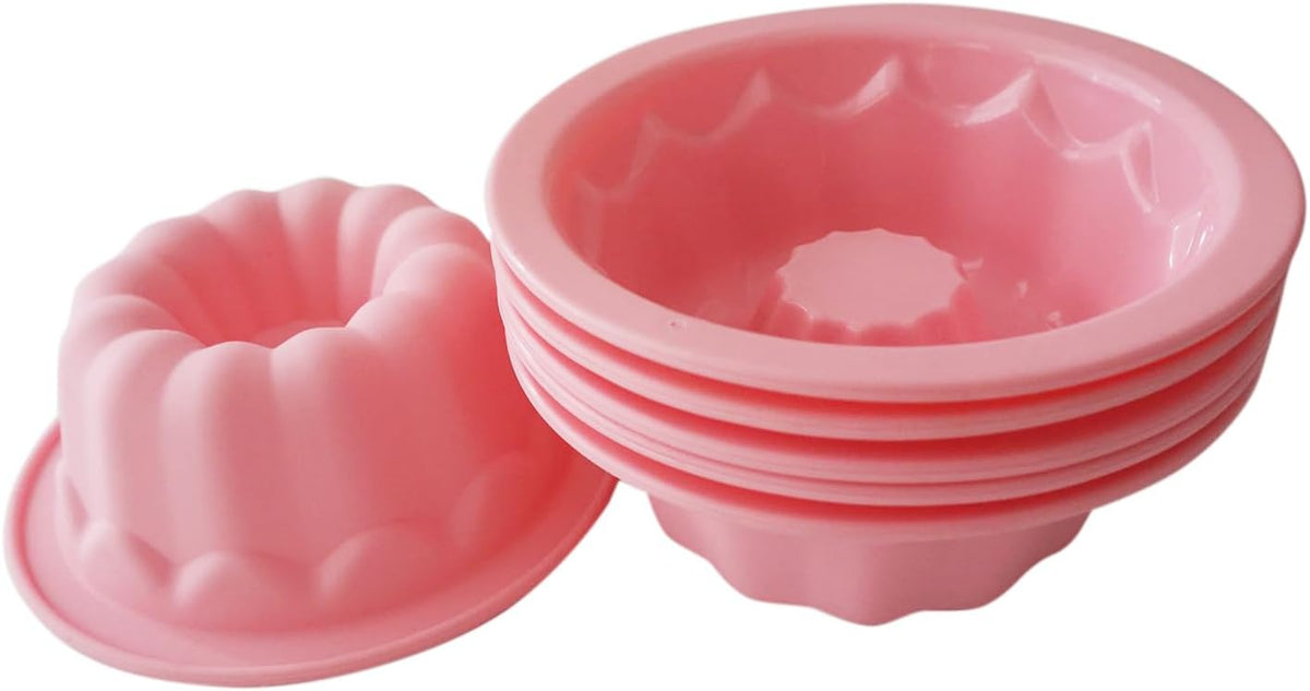 Silicone Fluted Cake Pan 4 Inch, Nonstick Pumpkin Baking Mold