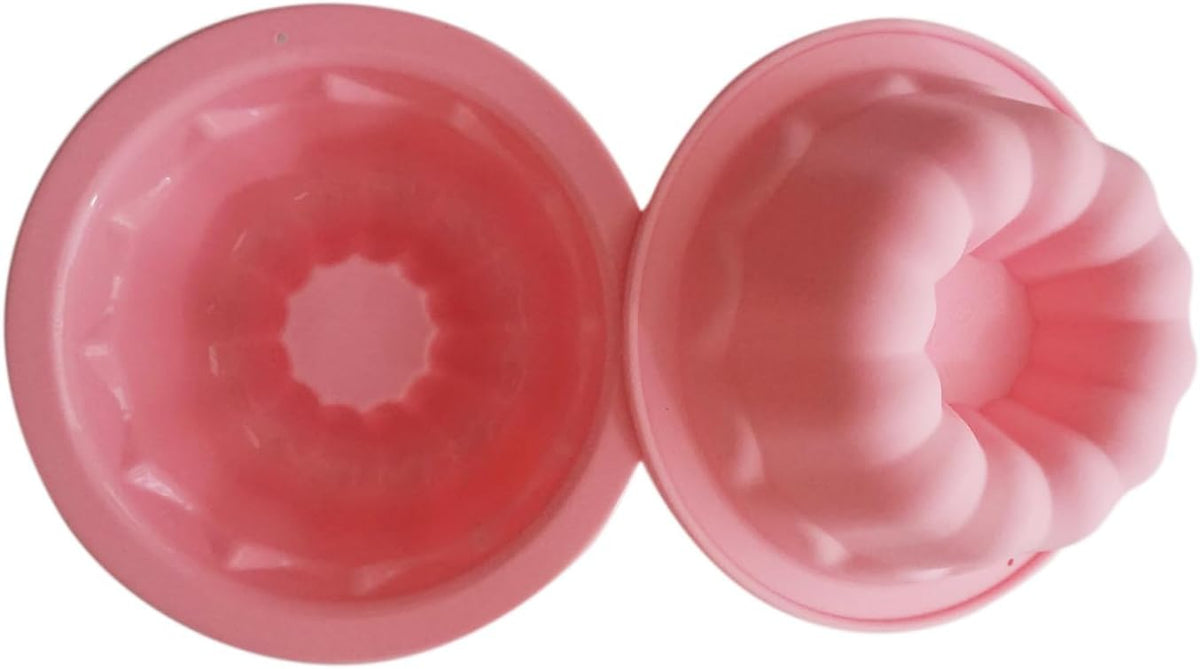 Silicone Fluted Cake Pan 4 Inch, Nonstick Pumpkin Baking Mold