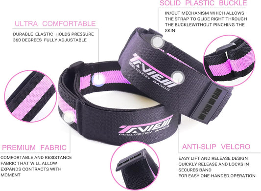 Occlusion Bands for Women Glutes & Hip Building, Blood Flow Restriction Bands BFR Bundle Booty Bands, Best Fabric Resistance Bands for Exercising Your Butt, Squat, Thigh, Fitness