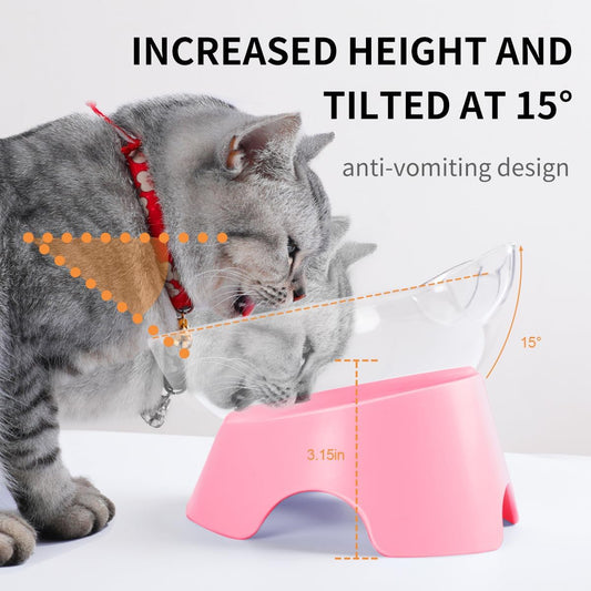 MILIFUN Raised Cat Food Bowls with Stand, Cat Dishes for Food or Water, Tilted Bowl, Pet Dish with Stand
