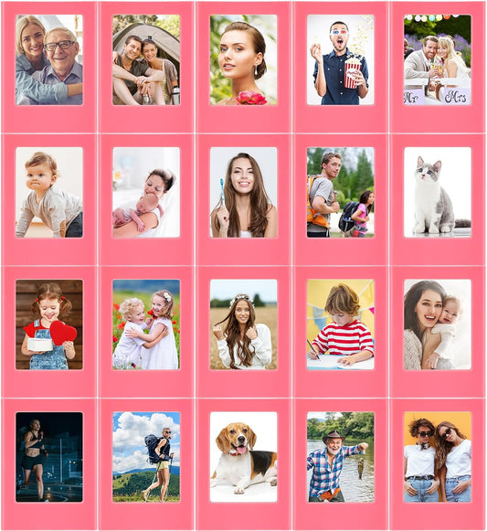 20 Packs Magnetic Mini Picture Frames for Fridge, Pink