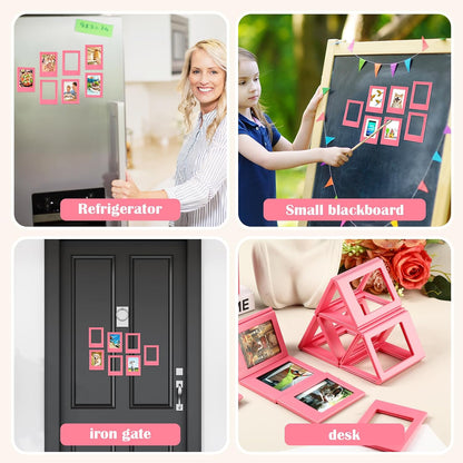 20 Packs Magnetic Mini Picture Frames for Fridge, Pink