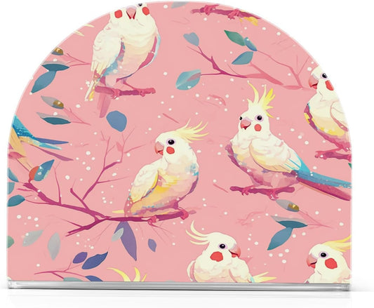 Peach Simple Birds Acrylic gold napkin holders for bathroom, restaurant freestanding modern napkin holder home decor for party, wedding,events