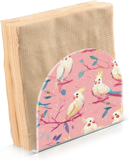 Peach Simple Birds Acrylic gold napkin holders for bathroom, restaurant freestanding modern napkin holder home decor for party, wedding,events