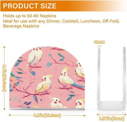 Peach Simple Birds Acrylic gold napkin holders for bathroom, restaurant freestanding modern napkin holder home decor for party, wedding,events