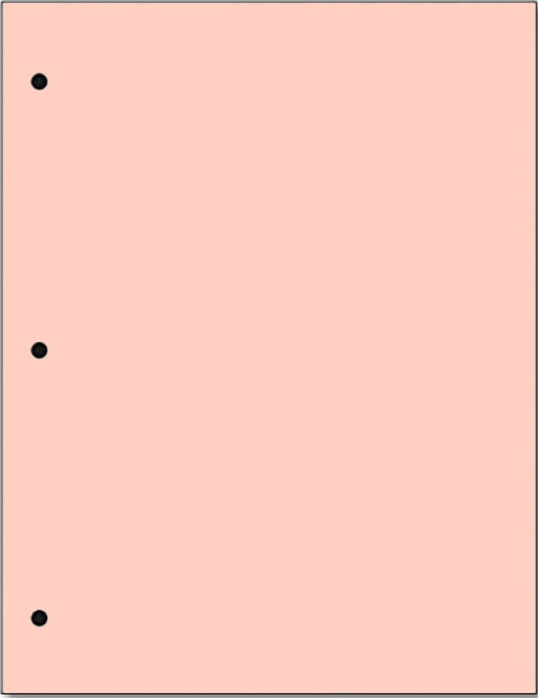 Copy Printing and Writing Colored Paper, 20 Pound - 75 Gsm, 8.5"x11", 3 Hole Punch, 500 Sheets per Ream. (Peach)