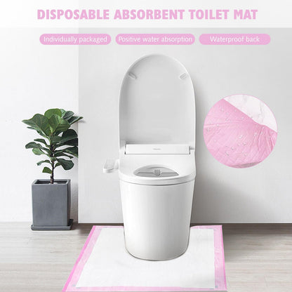 25PCS Disposable Toilet Mats Absorbent Toilet Floor Protector from Urine