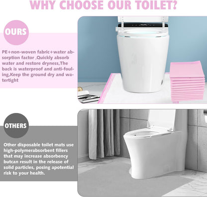 25PCS Disposable Toilet Mats Absorbent Toilet Floor Protector from Urine