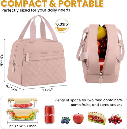 Insulated Small Lunch Bag for Women, Portable Lunch Box Adults