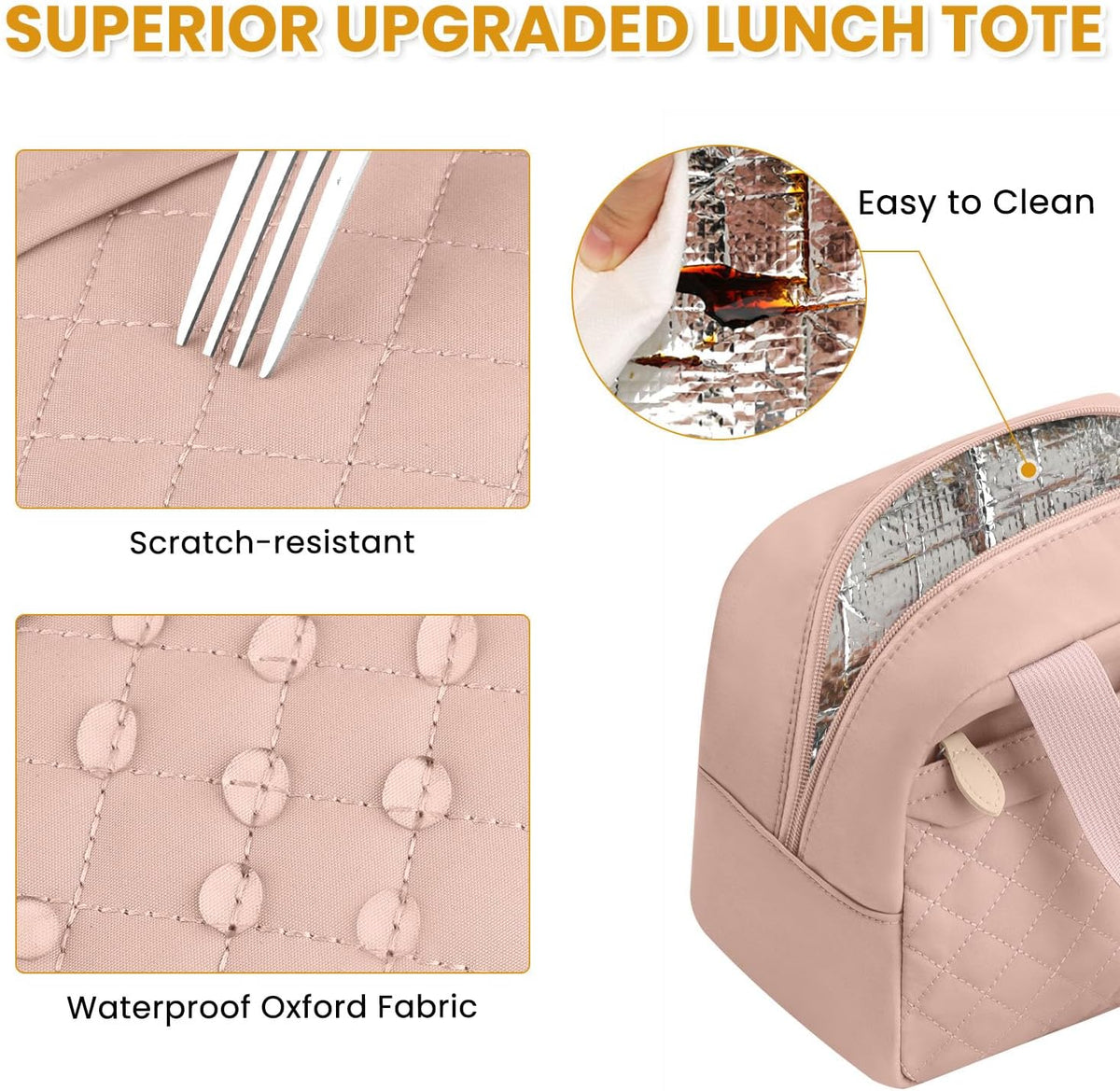 Insulated Small Lunch Bag for Women, Portable Lunch Box Adults