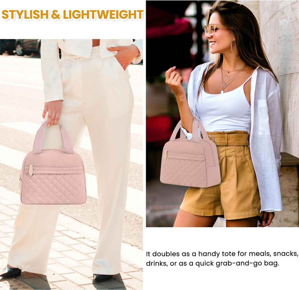 Insulated Small Lunch Bag for Women, Portable Lunch Box Adults