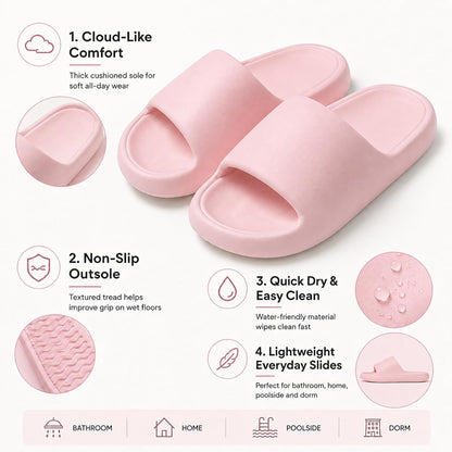 Cloud Slides for Women and Men, Thick Sole Lightweight EVA Pillow Slippers