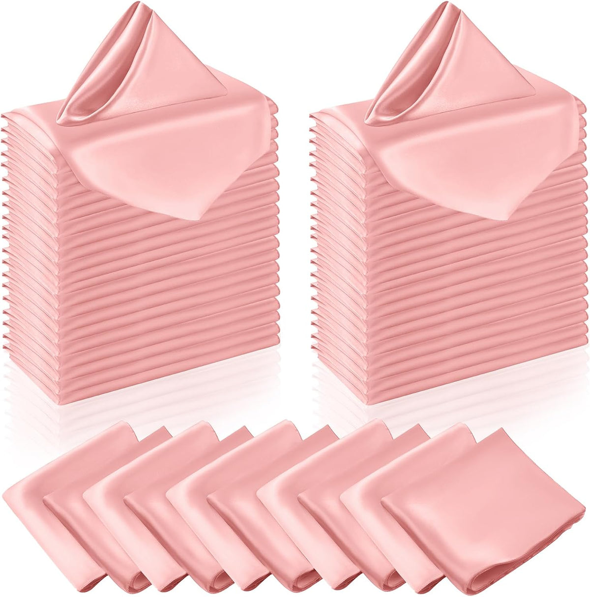 Blush Satin Napkins 20x20-60 Pieces, Reusable
