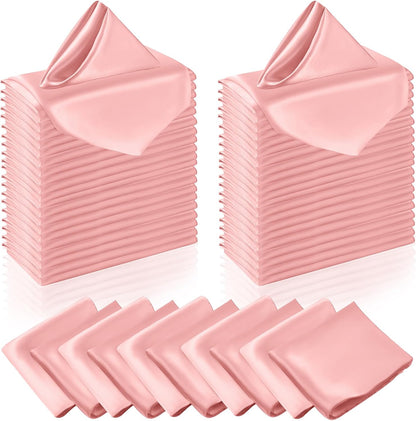 Blush Satin Napkins 20x20-60 Pieces, Reusable