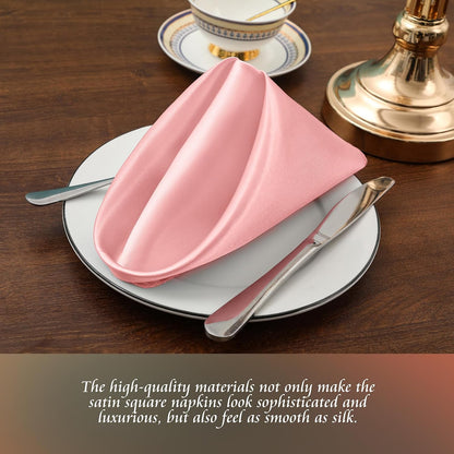 Blush Satin Napkins 20x20-60 Pieces, Reusable