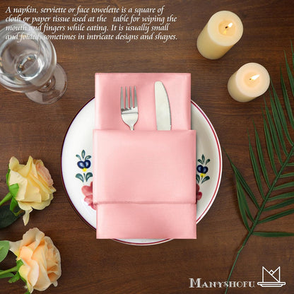 Blush Satin Napkins 20x20-60 Pieces, Reusable