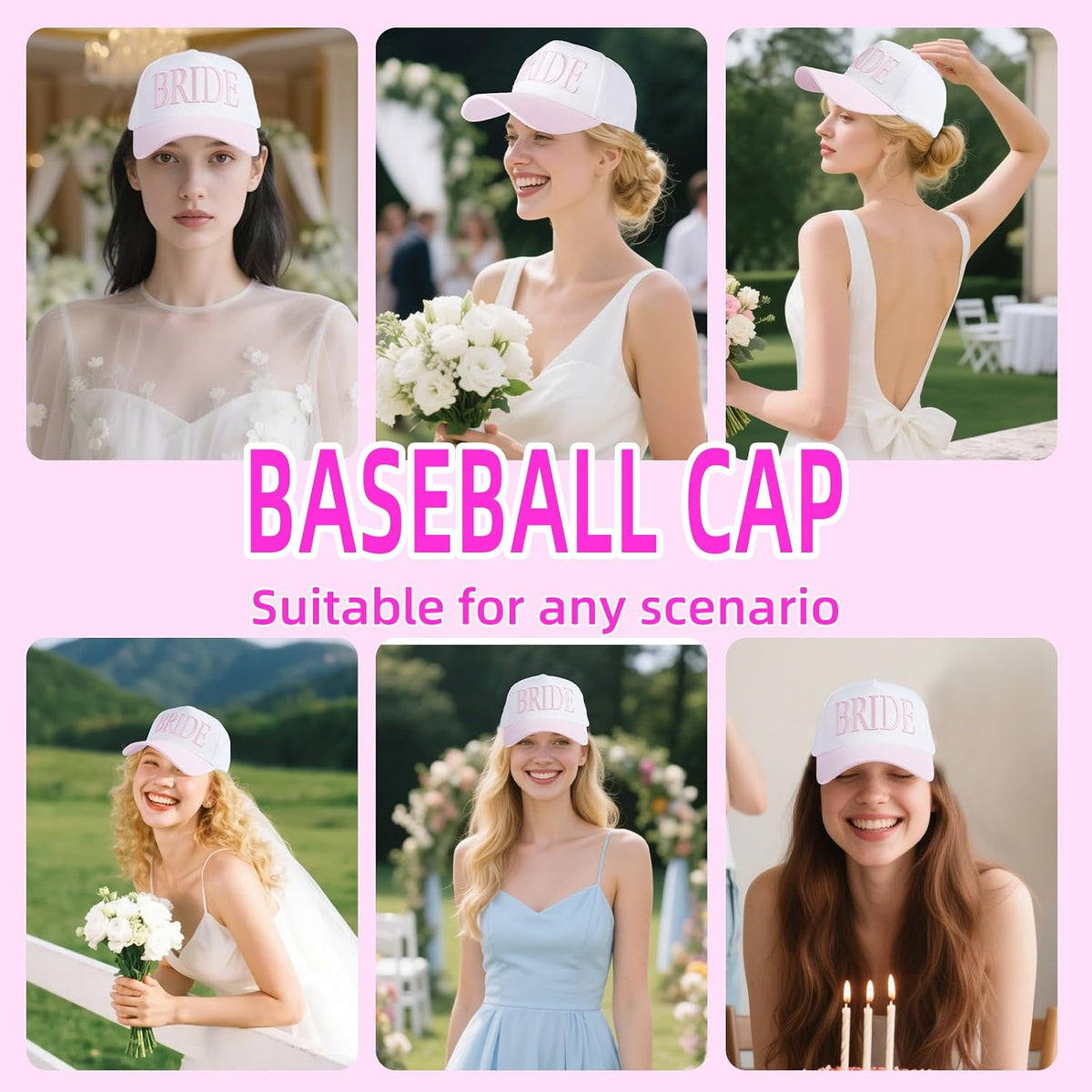Bride Trucker Hat |Wedding Cap for Bride-to-Be，Bach Party Decorations, Bridesmaid Gift, Bridal Headwear,Wedding Cap