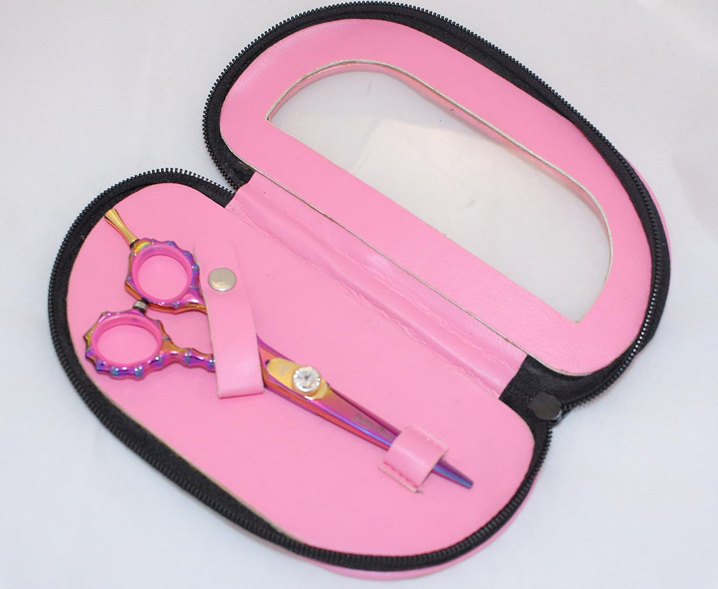 Left Handed Professional 6" Razor Edge Lefty Titanium Coated Barber Hair Scissors Shears with Zippered Pouch by DreamCut
