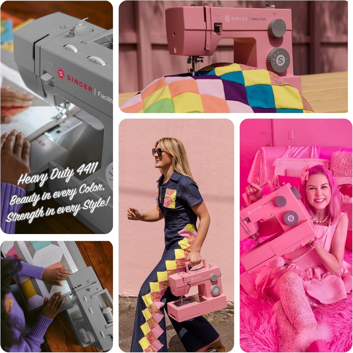 ® 4411 (Pink) High Speed Heavy Duty Sewing Machine with Accessories