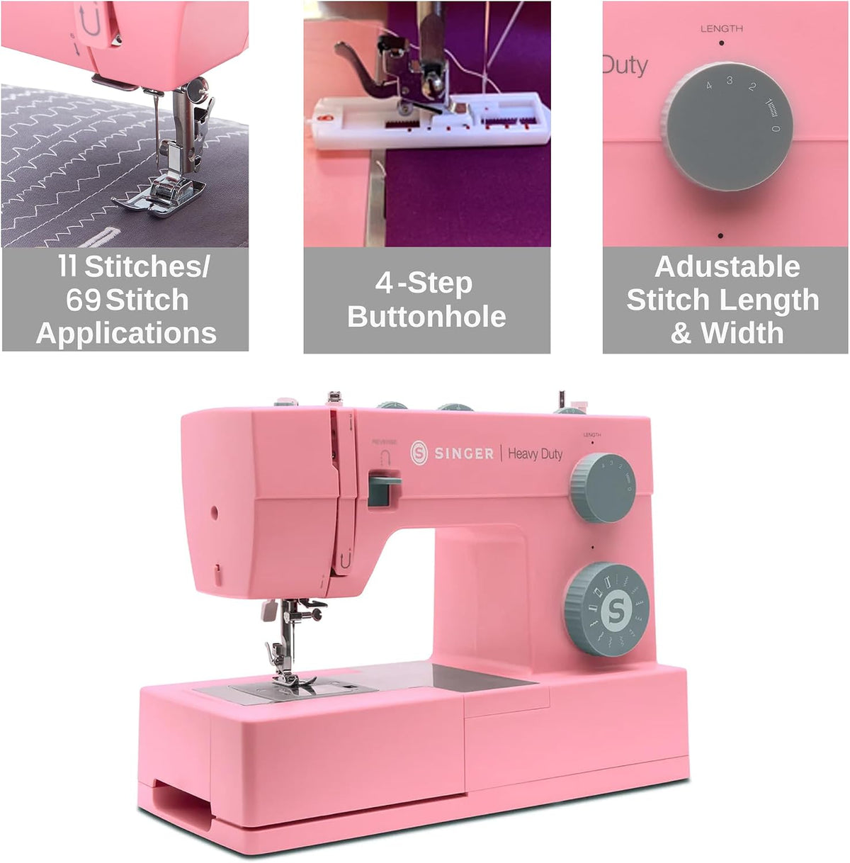 ® 4411 (Pink) High Speed Heavy Duty Sewing Machine with Accessories