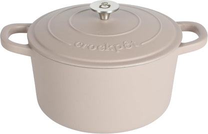 7 Quart Enameled Cast Iron Dutch Oven with Lid – Large Round Casserole Dish for Baking, Roasting & Slow Cooking – Oven & Stovetop Safe Cookware with Self-Basting Lid (Dusty Pink)