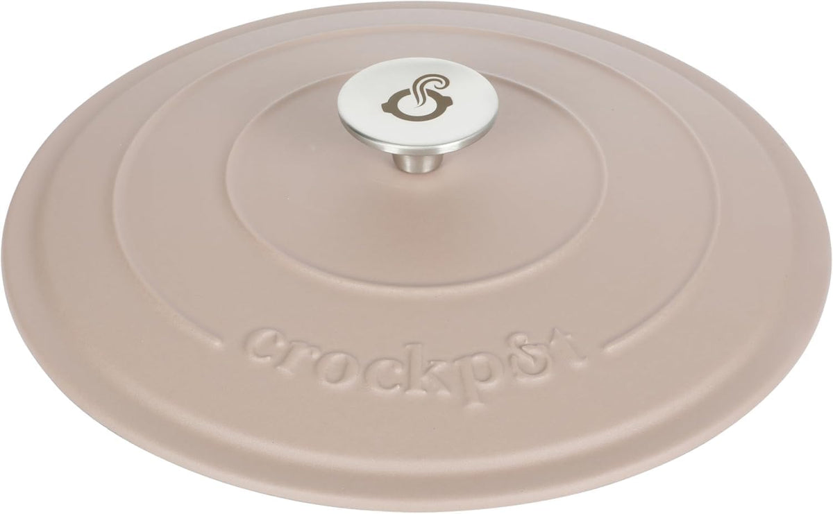 7 Quart Enameled Cast Iron Dutch Oven with Lid – Large Round Casserole Dish for Baking, Roasting & Slow Cooking – Oven & Stovetop Safe Cookware with Self-Basting Lid (Dusty Pink)
