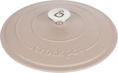 7 Quart Enameled Cast Iron Dutch Oven with Lid – Large Round Casserole Dish for Baking, Roasting & Slow Cooking – Oven & Stovetop Safe Cookware with Self-Basting Lid (Dusty Pink)