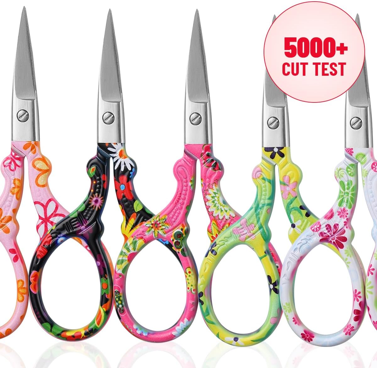 Sharp Embroidery Scissors, 2PCS Sewing Craft Scissors, Red+Pink