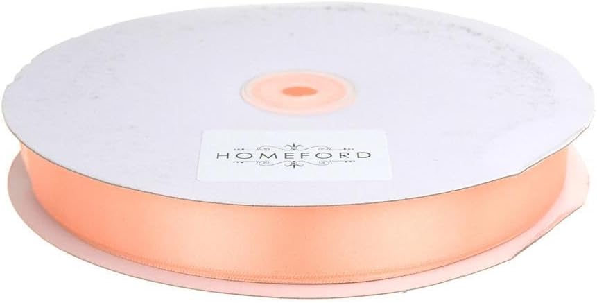 Single Faced Satin Ribbon, 7/8-inch, 100-yard, Light Peach